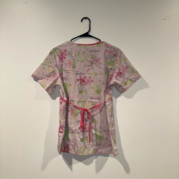 Tinkerbell Patterned Scrub Top - Picture 2 of 3
